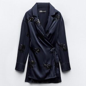 Zara kimono style sequin blazer size XS